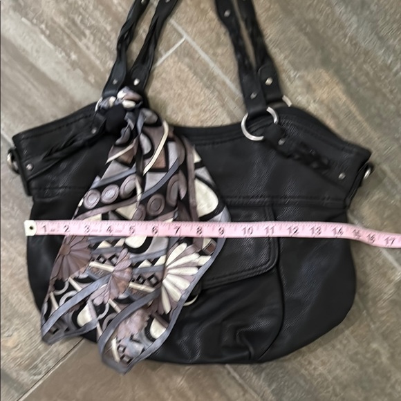 The Sak Black Shoulder Bag with Stylish Scarf - Picture 9 of 12